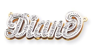 3-Dimensional Diamond Nameplate Pendant 14k Gold XNA35, MPN: XNA35, 191101542695