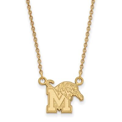 University of Memphis Small Pendant with Chain Necklace 14k Yellow Gold 4Y011UMP-18, MPN: 4Y011UMP-…