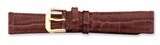 14mm Havana Crocodile Dark Stitch Gld-tone Buckle Watch Band BA92-14, MPN: BA92-14, 886774147413