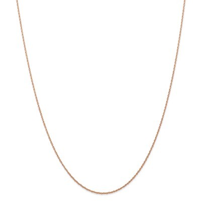 20 Inch 0.7 mm Carded Cable Rope Chain 14k Rose Gold 7RR-20, MPN: 7RR-20, 883957761329