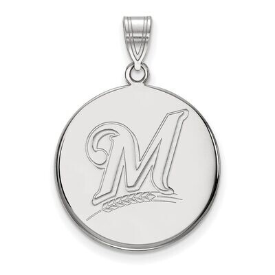 Milwaukee Brewers Large Disc Pendant 14k White Gold 4W015BRE, MPN: 4W015BRE, 886774840376