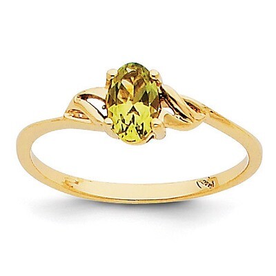 Peridot Birthstone Ring 14k Gold XBR137, MPN: XBR137, 883957857428