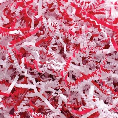 Red and White Mixed Crinkle Cut Shredded Paper JT5109-RDWT, MPN: JT5109-RDWT,