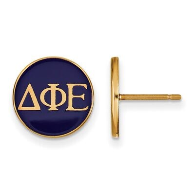 Delta Phi Epsilon Enameled Post Earrings Gold-plated Silver GP031DPH, MPN: GP031DPH, 886774934235