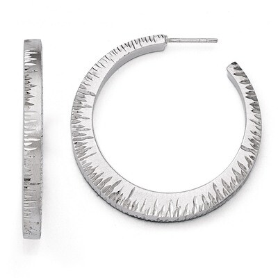 Leslie&#39;s Radiant Essence Rhodium-plated Diamond-cut Earrings - Sterling Silver HB-QLE551, MPN: QLE5…