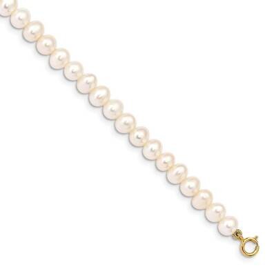 4-5mm White Egg Shape Freshwater Cultured Pearl Bracelet 14k Gold XF728-5 by Madi K, MPN: XF728-5, …