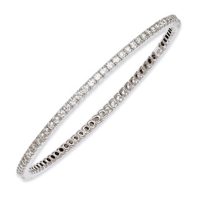 83 Stone Diamond Bangle Sterling Silver Rhodium-plated QB665, MPN: QB665, 886774727578