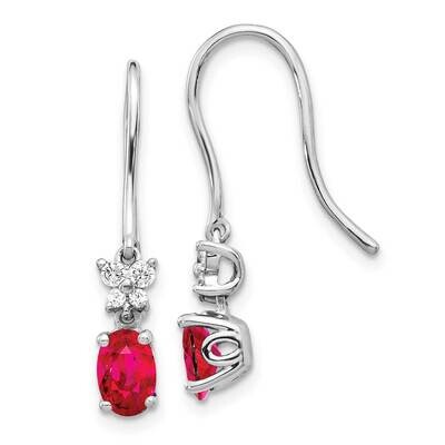 Ruby Earrings 14k White Gold Diamond EM5600-RU-013-WA, MPN: EM5600-RU-013-WA, 883957858340