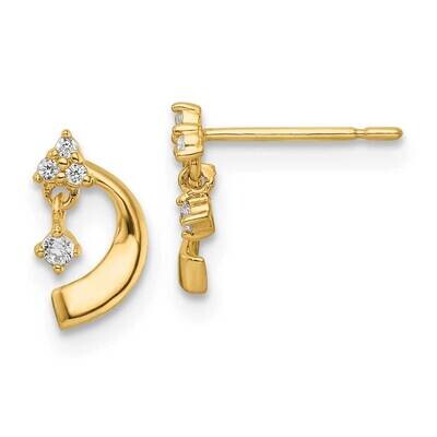 CZ Diamond Post Earrings 14k Gold YE2053, MPN: YE2053, 191101798641