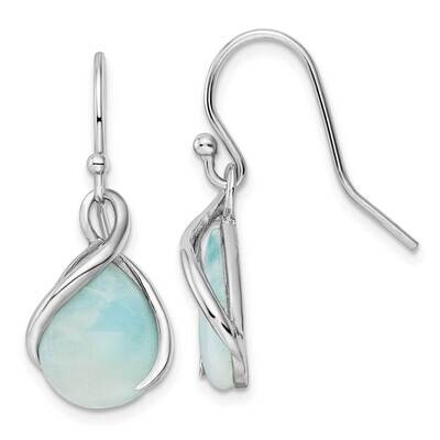 Pear Shape Larimar Twist Dangle Earrings Sterling Silver Rhodium-Plated QE16389, MPN: QE16389, 1969…