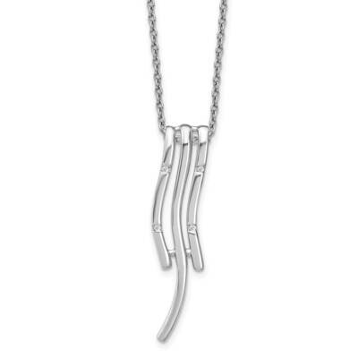 White Ice .015Ct. Diamond Necklace Sterling Silver QW486-18, MPN: QW486-18, 191101479373