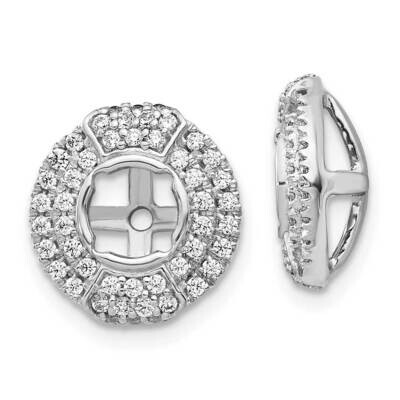 Round Earring Jacket 14k White Gold Diamond EJM5325-050-WA, MPN: EJM5325-050-WA, 883957445823