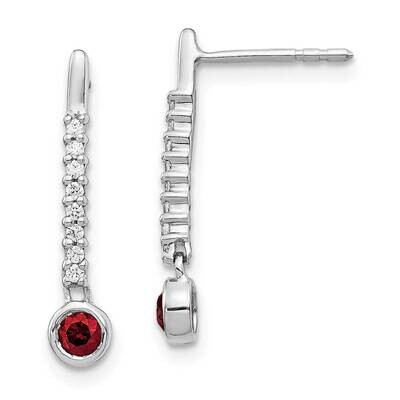 Red/White Diamond Earrings 14k White Gold EM5577-RD-033-WA, MPN: EM5577-RD-033-WA, 883957464893