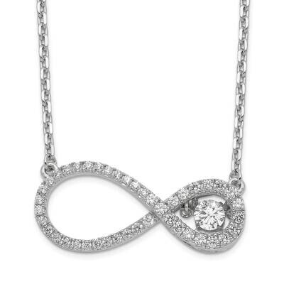 Polished Vibrant Cz Infinity Necklace Sterling Silver QC9000-16, MPN: QC9000-16, 191101972867