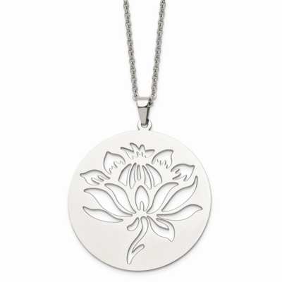Flower Cutout Pendant Necklace Stainless Steel SRN638-22 by Chisel, MPN: SRN638-22, 886774042046