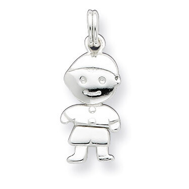 Polished Movable Boy Charm Sterling Silver QC6801