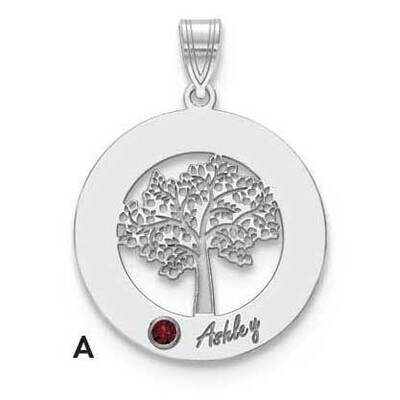 14KY Bezel &amp; 1 Birthstone &amp; Name Cutout Circle Charm 14k White Gold XNA882/1W, MPN: XNA882/1W,