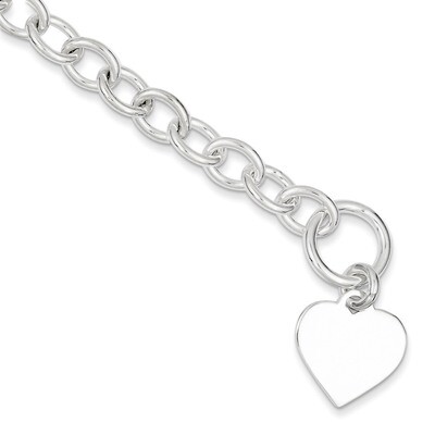 7.5 Inch Link Bracelet Sterling Silver Fancy QG1464-7.5, MPN: QG1464-7.5, 883957947426