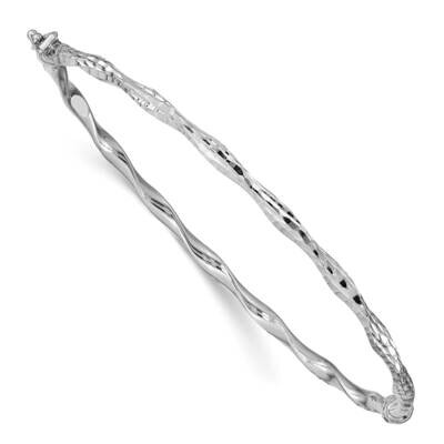 Leslie&#39;s Polished Diamond-cut Twisted Hinged Bangle 14k White Gold HB-LF1374W, MPN: LF1374W, 191101…