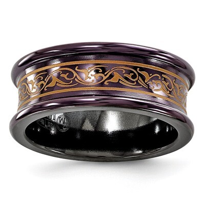 Edward Mirell Black Titanium Concave Anodized Copper Color 8mm Band EMR243 by Edward Mirell, MPN: E…