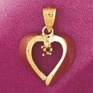 Dazzlers Jewelry Heart Pendant Necklace Charm Bracelet in Yellow, White or Rose Gold 3986, MPN: DZ-…