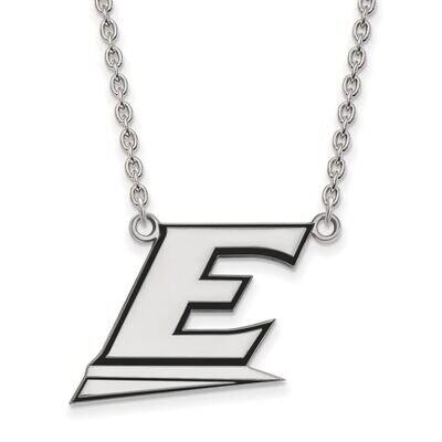 Eastern Kentucky University Large Enamel Pendant with Chain Necklace Sterling Silver SS024EKU-18, M…