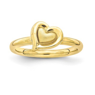 Gold-plated Heart Ring - Sterling Silver QSK1622, MPN: QSK1622, 886774251189