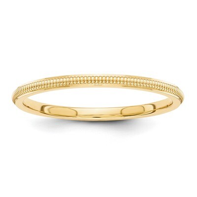 1.5mm Milgrain Band 14k Gold STK1, MPN: STK1, 886774489650