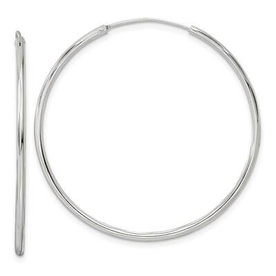 Diamond-Cut 1.5x40mm Endless Tube Hoop Earrings Sterling Silver QE15817, MPN: QE15817, 196904154120