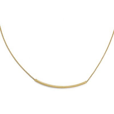 Leslie&#39;s Diamond-cut with 2 inch Extender Bar Necklace 16 Inch 14k Gold Polished HB-LF582-16, MPN: …