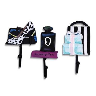 Set of Three Resin Shopping Ladies Accessories Theme Wall Hooks GM25238, MPN: GM25238, 788089162535