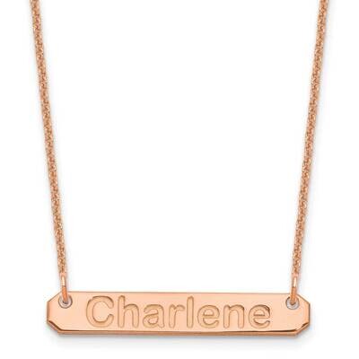 Polished Arial Rounded Bar Necklace 14k Rose Gold Small XNA1232R, MPN: XNA1232R,