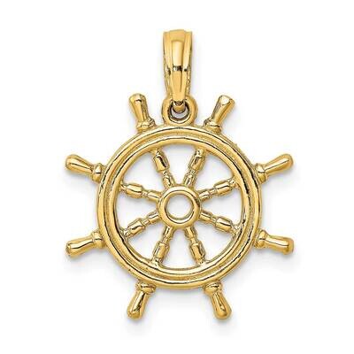 Ship Whell Charm 14k Gold 3-D K8046, MPN: K8046, 637218055999