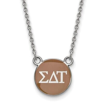 Sigma Delta Tau Extra Small Enameled Pendant with 18 Inch Chain Sterling Silver SS029SDT-18, MPN: S…