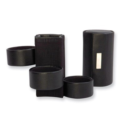 Three Level Black Leather Jewelry Roll GM4113, MPN: GM4113, 797140566076