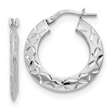 Leslie&#39;s Textured Hoop Earrings Sterling Silver Polished HB-QLE1166, MPN: QLE1166, 191101607912