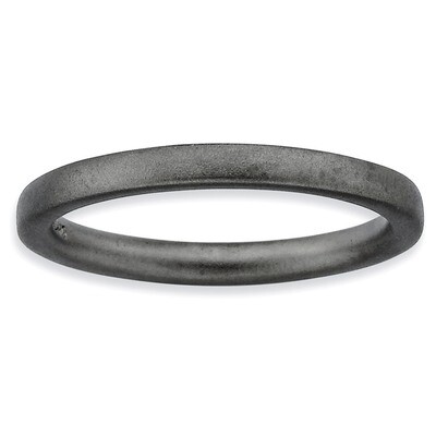 Black-plated Satin Ring - Sterling Silver QSK245, MPN: QSK245, 883957156958