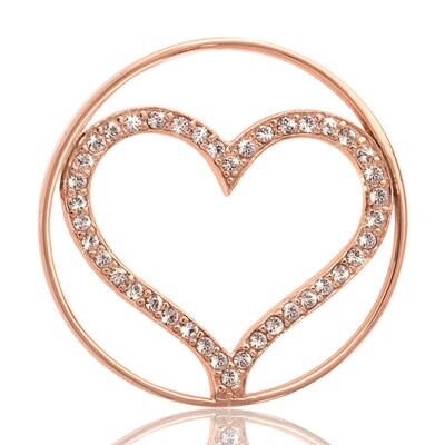 Nikki Lissoni Sparkling Heart Rose Gold Plated 33mm Coin C1005RGM, MPN: C1005RGM, 8718627460160