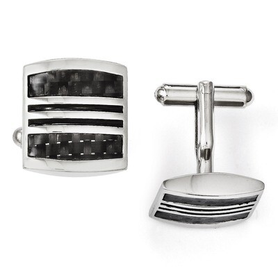 Black Carbon Fiber &amp; Black Enamel Cufflinks - Stainless Steel SRC232 by Chisel, MPN: SRC232, 886774…