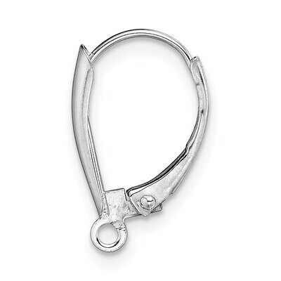 Fancy Leverback with Split Ring Earring Component 14k White Gold WG805, MPN: WG805,