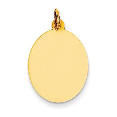 Plain .009 Gauge Engravable Oval Disc Charm 14k Gold XM186/09, MPN: XM186/09, 883957447261