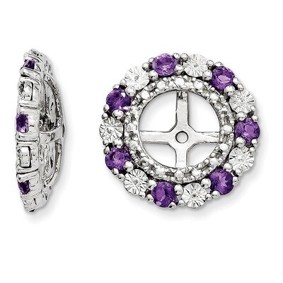 Amethyst Earring Jacket Sterling Silver Rhodium QJ129FEB, MPN: QJ129FEB, 886774283319