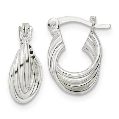 Triple Circle Hoop Earrings Sterling Silver Polished QE15903, MPN: QE15903, 196904151686