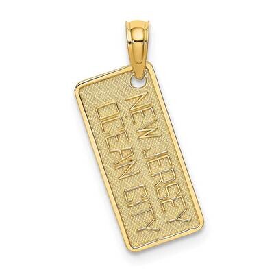 Texture Small Ocean City Nj License Plate Charm 14k Gold K8018, MPN: K8018, 637218133024