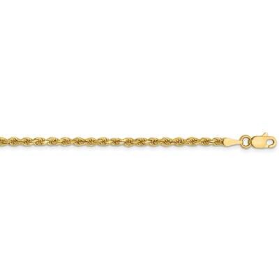 2.5mm Semi-Solid Diamond-Cut Rope Chain 22 Inch 14k Gold DH018-22, MPN: DH018-22, 883957174495