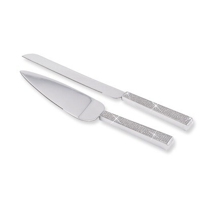 Nickel-plated Silver Glitter Cake Knife and Server Set GM625, MPN: GM625, 47105039566