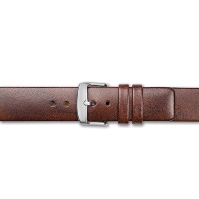 22mm Havana Italian Calfskin Square End Silver-tone Buckle Watch Band  BAW354-22, MPN: BAW354-22,
