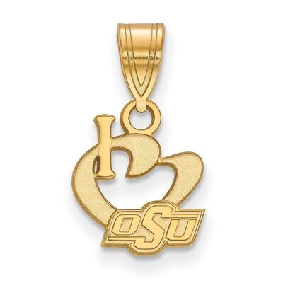 Oklahoma State University Small I love Logo Pendant Gold-plated Silver GP018OKS, MPN: GP018OKS, 886…