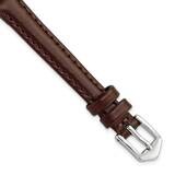 Gold-tone 10mm Brown Oilskin Leather with Buckle Watch Band Silver-tone BA338-10, MPN: BA338-10,