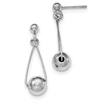 Post Dangle Earrings Sterling Silver Rhodium-plated QE11368, MPN: QE11368, 191101229602